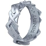 Rinfit - Alianzas de silicona para mujer, diseño y suave para mujer, diseño de patente de EE. UU. (plata #SC02_talla 5)