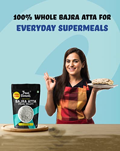 Image of True Elements Bajra Atta 1kg - Bajra Flour, Bajri | Millet Flour | 100% Natural & Gluten Free | High Fibre Atta (Pack of 2)