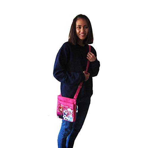 UPD Officially Licensed Disney Adjustable Strap Three Zipper Flap Purse - Elsa, Olaf, and Anna2