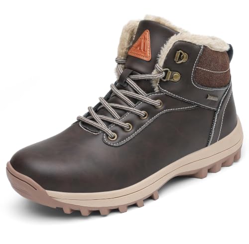 Image of Mishansha Men's Waterproof Snow Boots, Insulated Winter Hiking Boots
