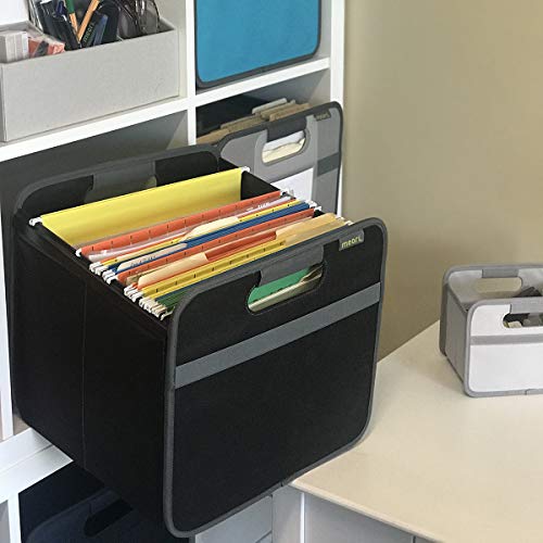 Meori Portable Hanging File Box Collapsible Organize Folders Office-To-Go Wfh Lava Black #TOP4