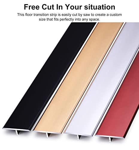 Floor Transition Strip Waterproof Floor Edge Trim, Carpet To Tile/Door/Floor Metal Aluminum Edge Trim Strips, Non-Slip Connection Strip (Brown) #TOP3