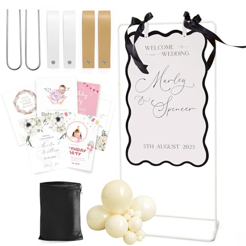 Wedding Welcome Sign Stand, Welcome to our Wedding Sign Holder, White...
