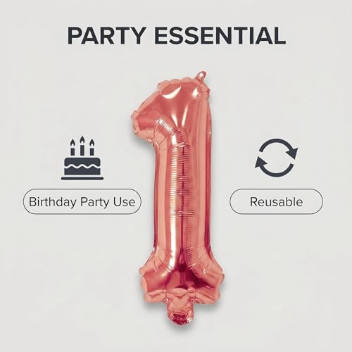 Image of Number 10 Balloon Foil Mylar Balloons for Birthday Party Decoration (Rose Gold, 16 Inch)