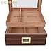 CIGAROL Cigar Humidor, Desktop Cigar Humidor Box, Glass Top Cigar humidor with Hygrometer, Humidifier Cigar Cutter, Leather Cigar Case Cedar Wood Desktop Humidors Cigar Box for Men for 30-35 Cigars