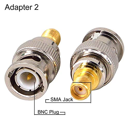 DollaTek four-piece set Coaxial RF connector BNC to SMA connector SMA to BNC adapter, Gold - Image 3