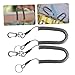 POPETPOP 3pcs Retractable Coiled Keychain Cord with Carabiner for Fishing Gear Lanyard for Outdoor Use Tether for Tools and Kayak Black
