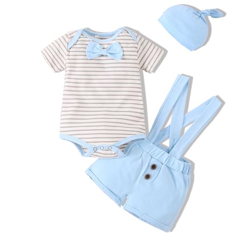 VINUOKER Preemie Newborn Baby Boy Outfits Premature Baby Outfits Newborn Infant Suspender Outfit Set