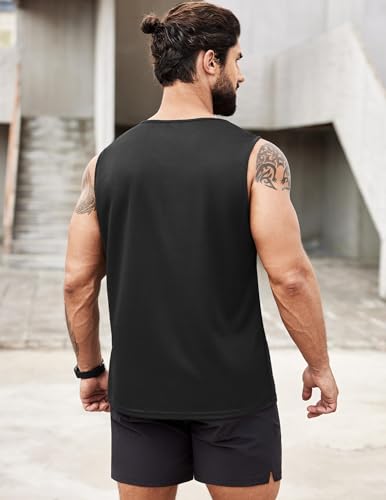 COOFANDY Herren Tanktop 2er Pack Ärmelloses Muskelshirts Fitness Sleeveless Shirt Atmungsaktiv Sommer Achselshirts Schwarz und Weiß XL 3