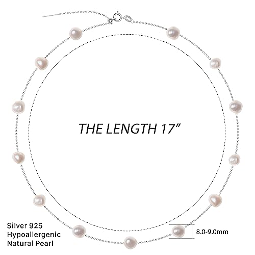 2023 New 925 Sterling Silver Dainty Freshwater Cultured Pearl Strand Necklace White Genuine Baroque Real Pearls Jewelry Gifts For Her #TOP2