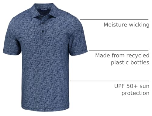 Polo masculino Cutter & Buck Pike Eco con estampado de piedra y tejido elástico reciclado miniatura 3