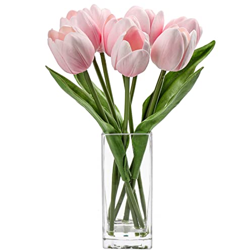 Briful Fake Flowers Artificial Tulip Flower Pink...