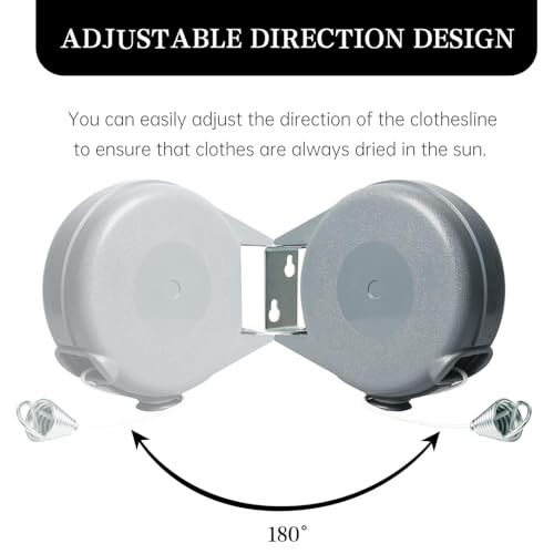 Image of HASTHIP Retractable Clothes Line - 12m 30lbs PVC Wall Mounted Heavy Duty Cloth Drying Rope Adjustable Lockable Hanging Washing Clothesline for Indoor /Outdoor /Balcony (Pack of 1)
