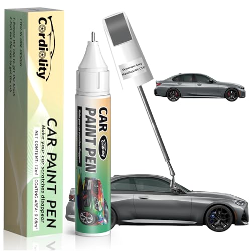 Image of C4W /C54 Skyscraper Grey Metallic Touch Up Paint for BMW, Color Accurate Car Paint Scratch Repair Pen, Quick & Easy Fix Automotive Chips and Nicks