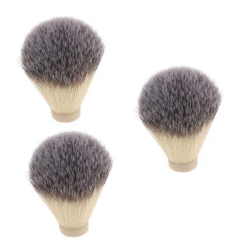 IWOWHERO 3pcs Luxury Barbershop Shave Brush Men's Beard Brush Replacement Heads Sturdy Construction Shaving Tool
