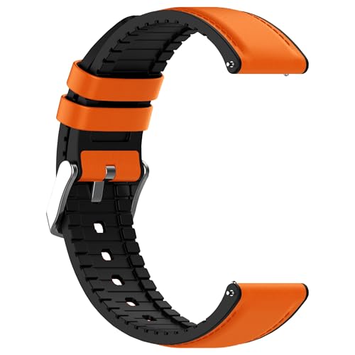 Image of ACM Watch Strap Leather Silicone 22mm compatible with Noise Noisefit Halo 2 Smartwatch Belt Luxury Band