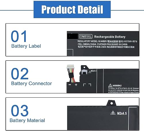 Image of Wefly OM03XL 863280-855 863167-171 Laptop Battery Compatible aFor H /P EliteBook x360 1030 G2 Series Notebook HSTNN-IB7O 863167-1B1 HSN-I04C OM03057XL Laptop Battery