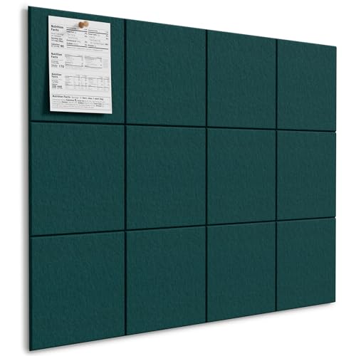 Image of MaxGear Felt Bulletin Board 48 inch x 36 inch, Dark Green Felt Wall Tile Wall Decor