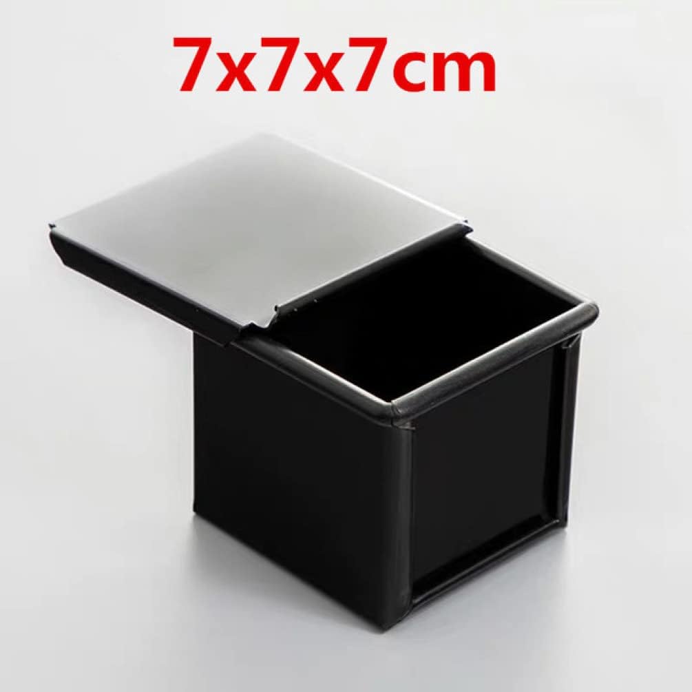 Cake Toast Pan with Cover Mini Teflon Coated Square Loaf Pan Aluminum Plated Steel Pancake Baking Pound/210 (Color : 6cm) (7cm)