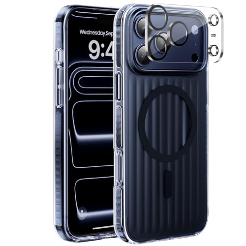 Strong Magnetic for iPhone 17 Pro Max case,1XLens Protector[10Ft Military-Grade Protection] Compatible with fit MagSafe Shockproof Slim Thin Cover case for iPhone 17 Pro Max 6.9 inch, Deep Blue Metal