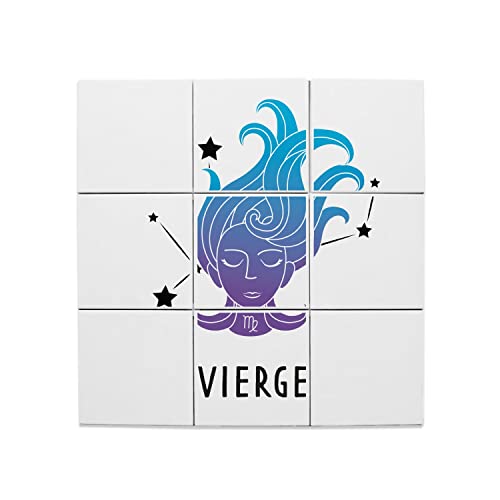Signe Astrologie Vierge Carreaux Céramique Étoile Décoration Céleste