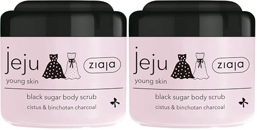 Ziaja Jeju exfoliante corporal de azúcar negro 200ml (Paquete de 2)