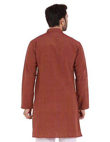 Image of LATEST CHIKAN Men's Cotton Blend Regular Striped Kurta