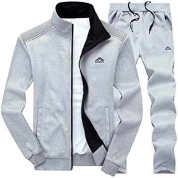 PASOK Men's Casual Tracksuit Long Sleeve Full Zip Running Jogging Sweatsuit Athletic Sports Set
