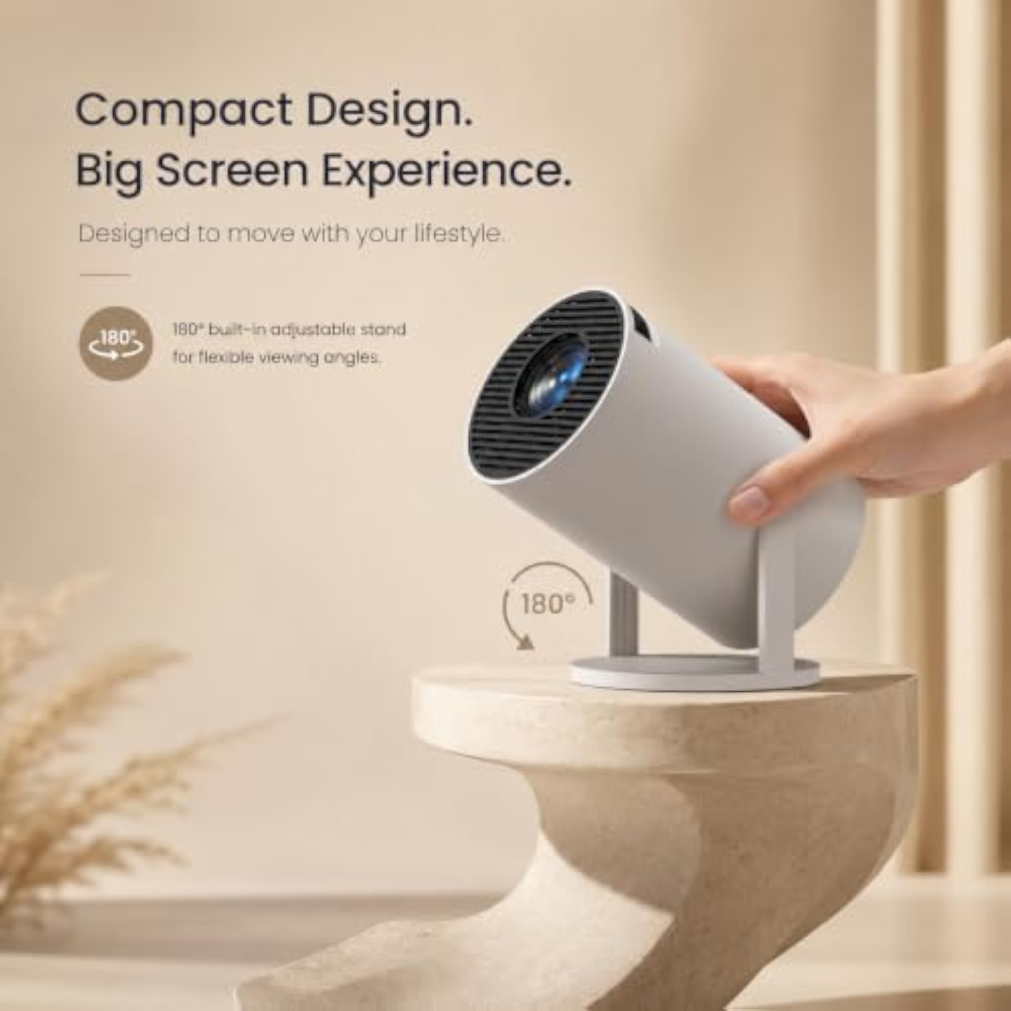 Smart LED Projector for Room, Android 12, 1080P