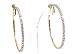 Clip-on Earrings Gold Tone Crystal Hoop Earrings 2 Inch Clip Hoop Earrings for Non Pierced Ears