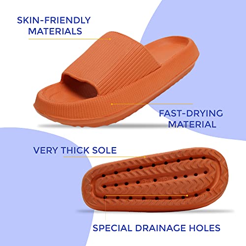 Image of Cloud Slides For Women And Men - Comfy Non Slip Indoors Slippers For Shower Spa Pool College Outdoors Slides - Soft And Cozy Open Toe House Sandals Thick Soles