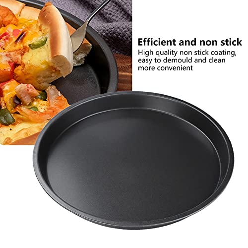 Cyrank Non-Stick Carbon Steel Pizza Tray,2Pcs Round Pizza Pan,12 Inch Carbon Steel Oven Pan,Round Baking Tray for Cakes Pie/Tart Dish,Oven Baking Metal Pizza Baking Pan - Image 2