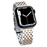 Watch Bands for Apple Watch 10,Se,9,8,7,6,SE,5,4,3,2,1 for Women, Dressy Seven-link Bands for Apple Watch Stainless Steel Metal Bands for Apple Watch 38mm 40mm 41mm 42mm 44mm 45mm 46mm for iWatch Bands