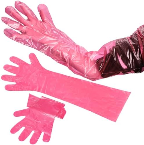 Okllen 100 Pcs Long Gloves Disposable, 34.2 Inch Tearproof PE Sho...