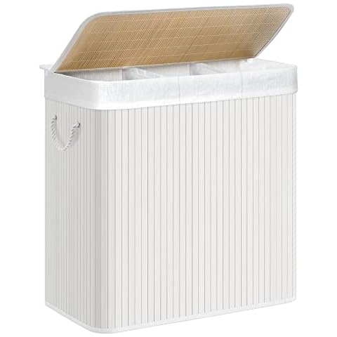 SONGMICS 150L Wäschekorb, Wäschebox mit Deckel, Wäschesortierer, aus Bambus Cover