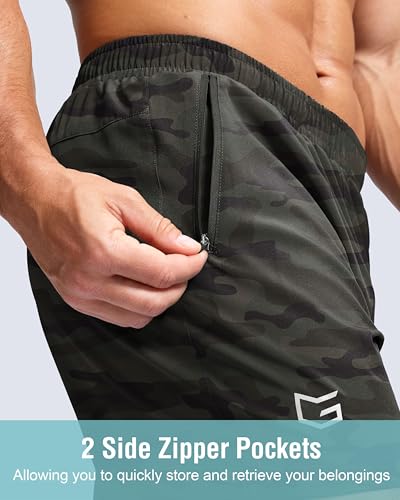 Image of G Gradual Men's Athletic Running Shorts with Zipper Pockets Quick Dry 7 inch / 5 inch / 9 inch Workout Gym Shorts for Basketball Hiking