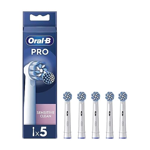 Oral-B Sensitive Clean - Cabezales de cepillo eléctrico, paquete de 5 cabezales de repuesto, limpia áreas sensibles e inflamadas, elimina hasta un 100% más de placa