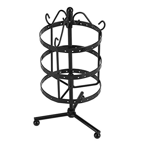Jewelry Display Stand,3Colors Creative 3Tiers 72Holes Rotatable Earring Organizer Metal Holder(02) - Image 3