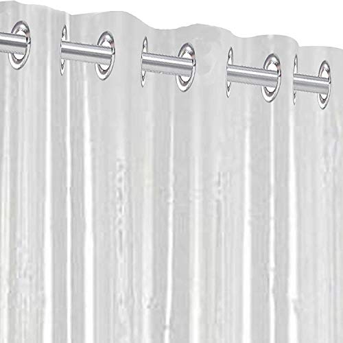 Image of Heart Home PVC Eyelet Shower AC Door Curtain F 26 HEARTH016900, 9ft, 0.30 mm (Transparent)
