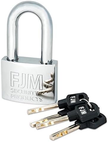 FJM Security SPRM60-CR 2 Heavy Duty Long Shackle Padlock With Chrome Plating, Keyed Different by FJM Security