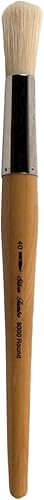 Silver Brush Limited 800040 Pincel redondo jumbo plateado, murales grandes, pintores de caballete y muebles, tamaño 40, mango de longitud media