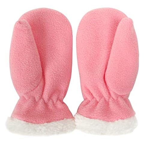 nvtuuer Toddler Plain Mittens Winter Gloves Coral Fleece Baby Gloves for Children Girls Boys 2-8 Years Old Ski Gloves (Pink, 5-8 Years) Cover