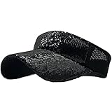 KEKY Fashion Sequins Sun Visor Hats for Women Teen Girls Adjustable Bling Empty Top Baseball Cap for