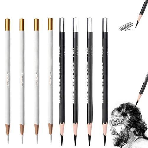 XLTXWD 8Pcs Charcoal Pencils for Artists Professional-Grade Sketching Pencils for Drawing Shading Blending and Highlighting Great for Artists of All Levels Beginners Teenagers and Children