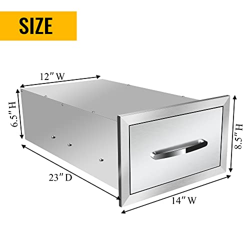 Outdoor Kitchen Drawer Stainless Steel Access Drawers for Outdoor Kitchen Island Grill Station14W X 85H X 23D