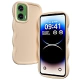 XINYEXIN Silicone Cover per Motorola Moto G35, Custodia Cellulare Onda Cornice Forma Riccia Carina, Antiurto Ondulata Bumper Case - Bianco