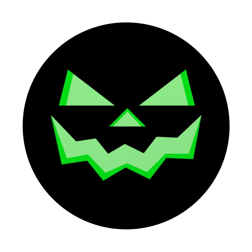 Green Toxic Waste Pumpkin Halloween PopSockets Swappable PopGrip, Black - Image 3