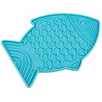 LickiMat Felix, Fish-Shaped Cat Slow Feeders Lick Mat, Boredom Anxiety Reducer; Perfect for Food, Treats, Yogurt, or Peanut Butter. Fun Alternative to a Slow Feed Cat Bowl or Dish, Turquoise - Image 3