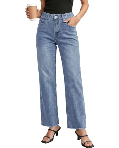 GRAPENT Womens Chinos Pants Fall Clothes for Women 2023 Vintage Blue - Acid Wash Small Fits US Size 4 to 6