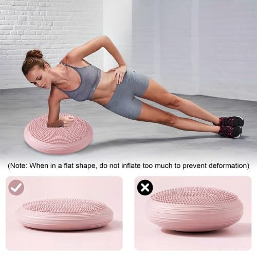 Homirty Coussin D'Équilibre Balance Board Gonflable - Améliore Posture Et Stabilité Rose/Bleu/Violet